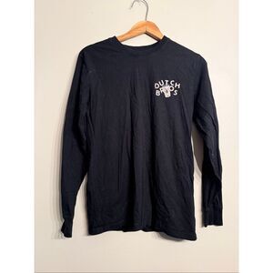 Dutch Bros Black Tiger Graphic Crewneck Cotton Long Sleeve T-Shirt Size XS